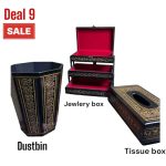 Handcrafted Wooden Home Décor Bundle Set – 9 Piece Luxurious Wood Combo