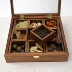 Carved Wooden Spice Box – Masala Dani Organizer Pakistan | WCSPK