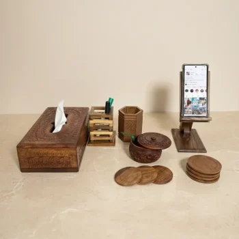 Premium Wooden Home & Office Combo Set in Pakistan – Handmade Organizer & Decor Bundle