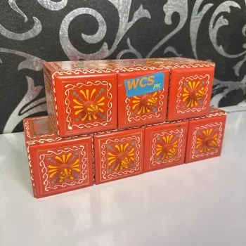 Wooden Spice Box Naqshi Art – Hand Painted Traditional Wooden Masala Box | WCSPK