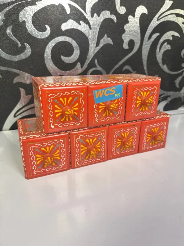Wooden Spice Box Naqshi Art – Hand Painted Traditional Wooden Masala Box | WCSPK