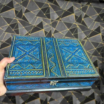 Hand Carved Wooden Naqshi Quran Box – Premium Islamic Storage