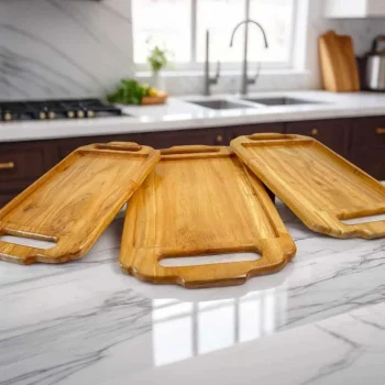Pure Solid Wood Serving Tray Set – Handcrafted Woodcraft Trays for Home & Dining | WCSPK