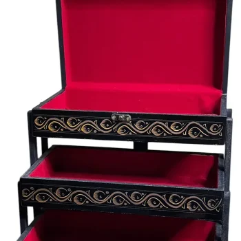 Handcrafted Naqshi Art Wooden Jewelry Box – Premium Islamic Gift & Storage