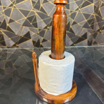 Wooden Tissue Roll Stand for Bathroom – Elegant Wooden Toilet Holder