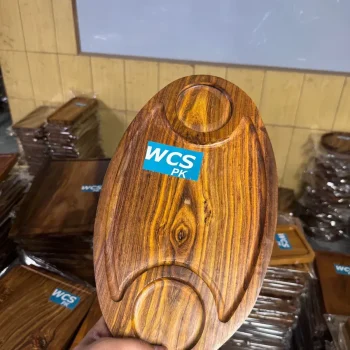 Wooden Burger Serving Platter – Rustic Wood Burger & Snack Serving Tray | WCSPK