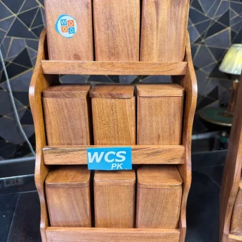 Wooden Spice Box Organizer Set – Handcrafted Kitchen Masala Box | WCSPK