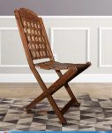 Pair of Wooden Chairs & Stool Set – Handcrafted Solid Wood Seating