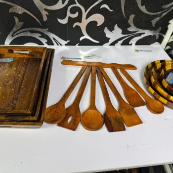 Wooden Kitchen Deals Combo Set – Tray, Plates & Cooking Spoons | WCSPK Deal 4500