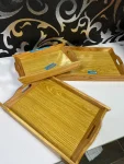 Premium 3-Piece Wooden Tray Set T003 – Nesting Serving Trays | WCSPK