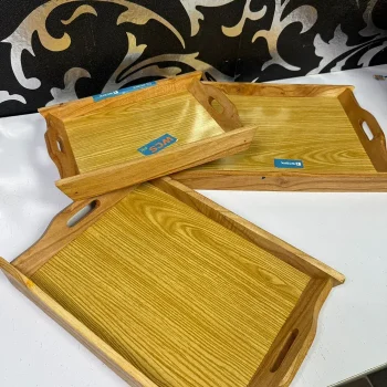 Premium 3-Piece Wooden Tray Set T003 – Nesting Serving Trays | WCSPK