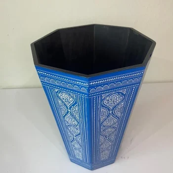 Naqshi Art Wooden Dustbin – Hand-Carved Decorative Wooden Waste Bin for Home & Office