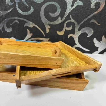 Wooden Tray Set 011 – Affordable Wooden Serving Tray Set for Daily Home Use