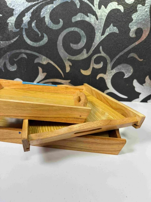 Wooden Tray Set 011 – Affordable Wooden Serving Tray Set for Daily Home Use