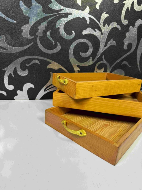 Wooden Tray Set 0012 – Everyday Wooden Serving Trays for Home & Kitchen