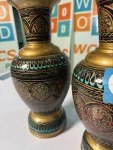 Handcrafted Wooden Naqshi Art Vase – Decorative Flower Pot for Home Decor