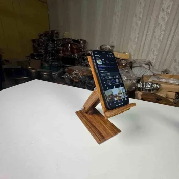 Wooden Phone Stand for Desk – Handcrafted Mobile Holder