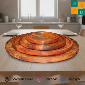 Premium Wooden Pizza Pan Without Handle – Round Serving Board Setden Pizza Pan