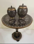 Elegant Naqshi Art Table Set – Hand-Carved Wooden Side Table for Living Room Décor