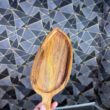 Wood Platter Leaf Shape – Wooden Restaurant Serving & Snack Platter | WCSPK