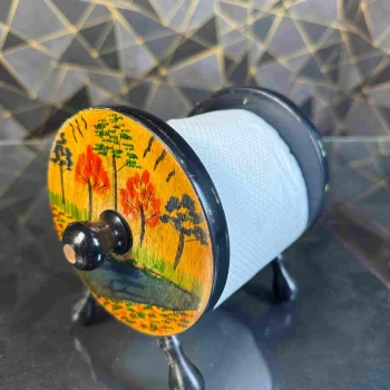 Wooden Tissue Roll Stand for Bathroom – Elegant Handcrafted Wood Holder